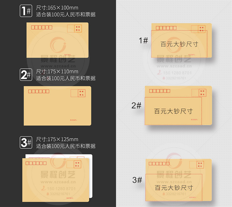 信封常見成品尺寸
